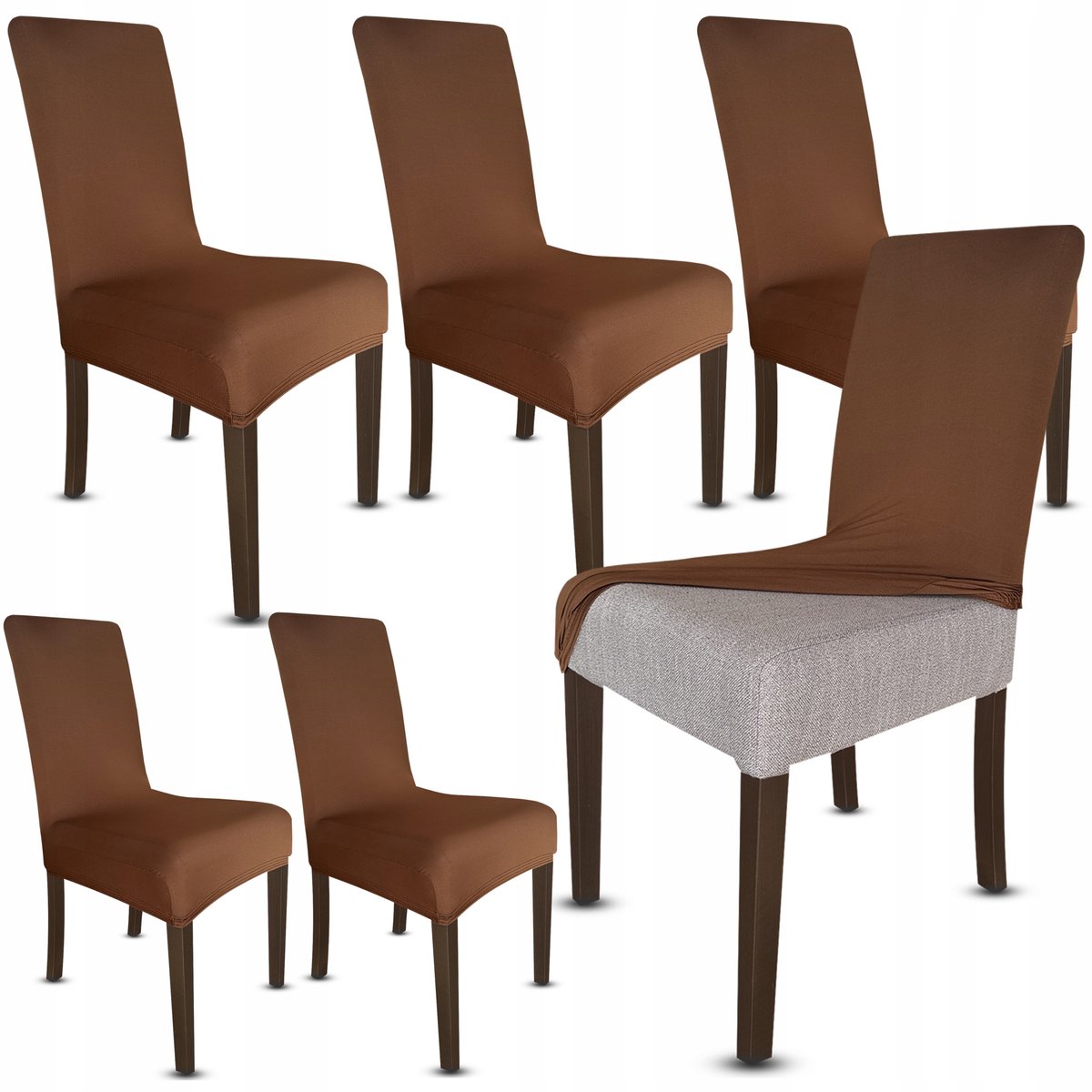 Universele Stoelhoes Brons - 6 Stuks - Elastisch & Wasbaar