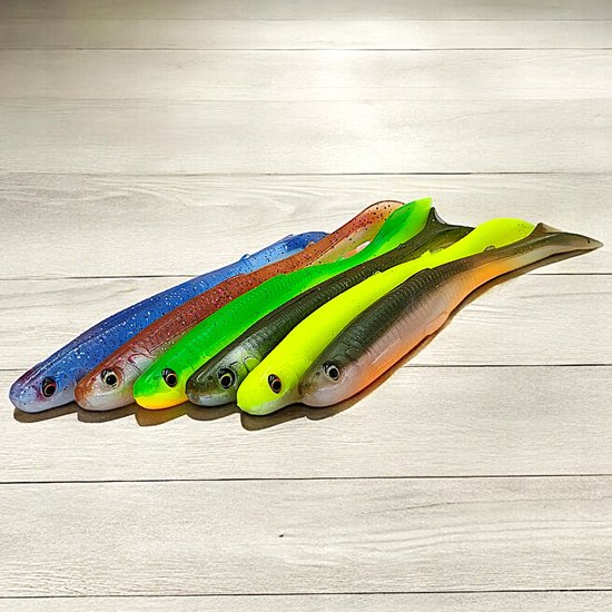 Savage Gear Slender Scoop 9cm Shad - Groen Zilver, ideaal voor Zander van Savage Gear — afbeelding 5