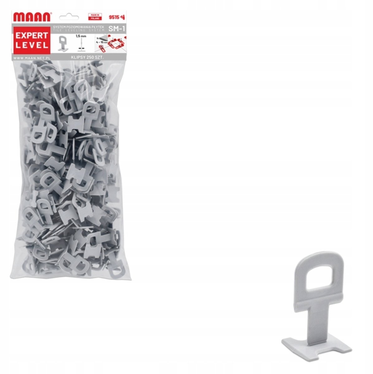 250x Tegelniveleerclipsen EXPERT LEVEL 4-15mm Voeg 1.5mm