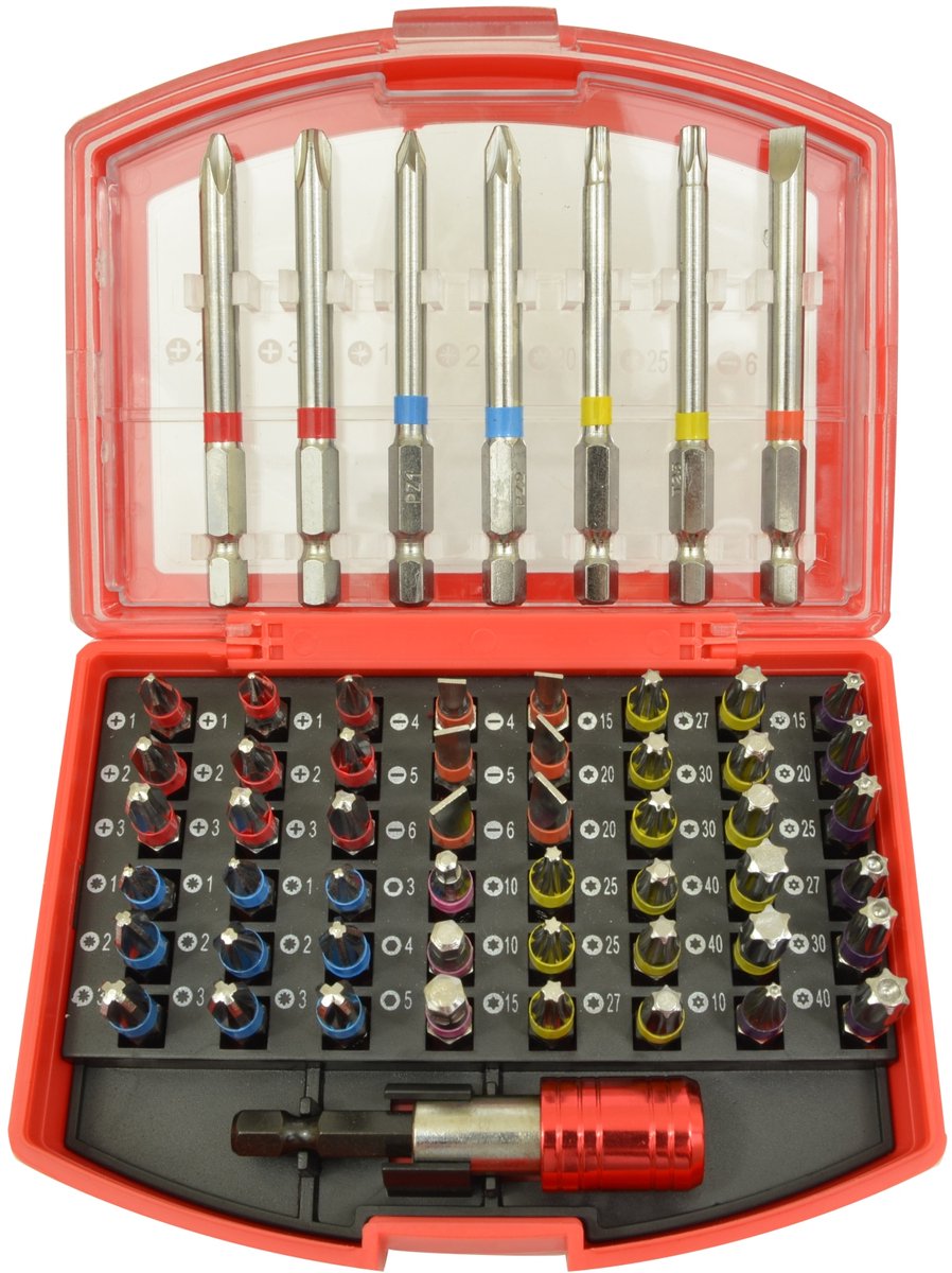 56-delige Bitset met Magnetische Houder - CrV Staal