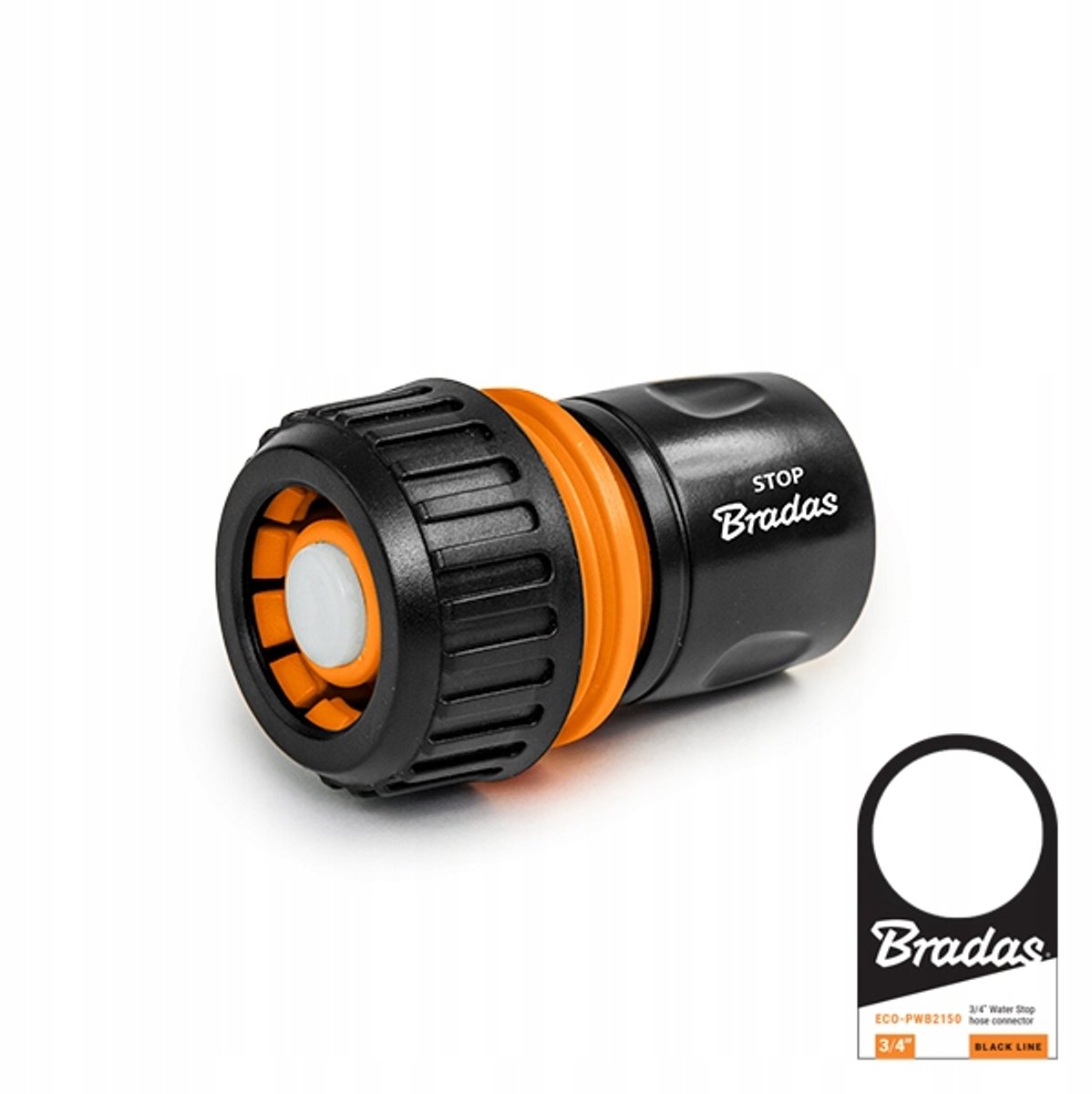 Bradas ECO-PWB2150 snelkoppeling 3/4" met stopfunctie - zwart