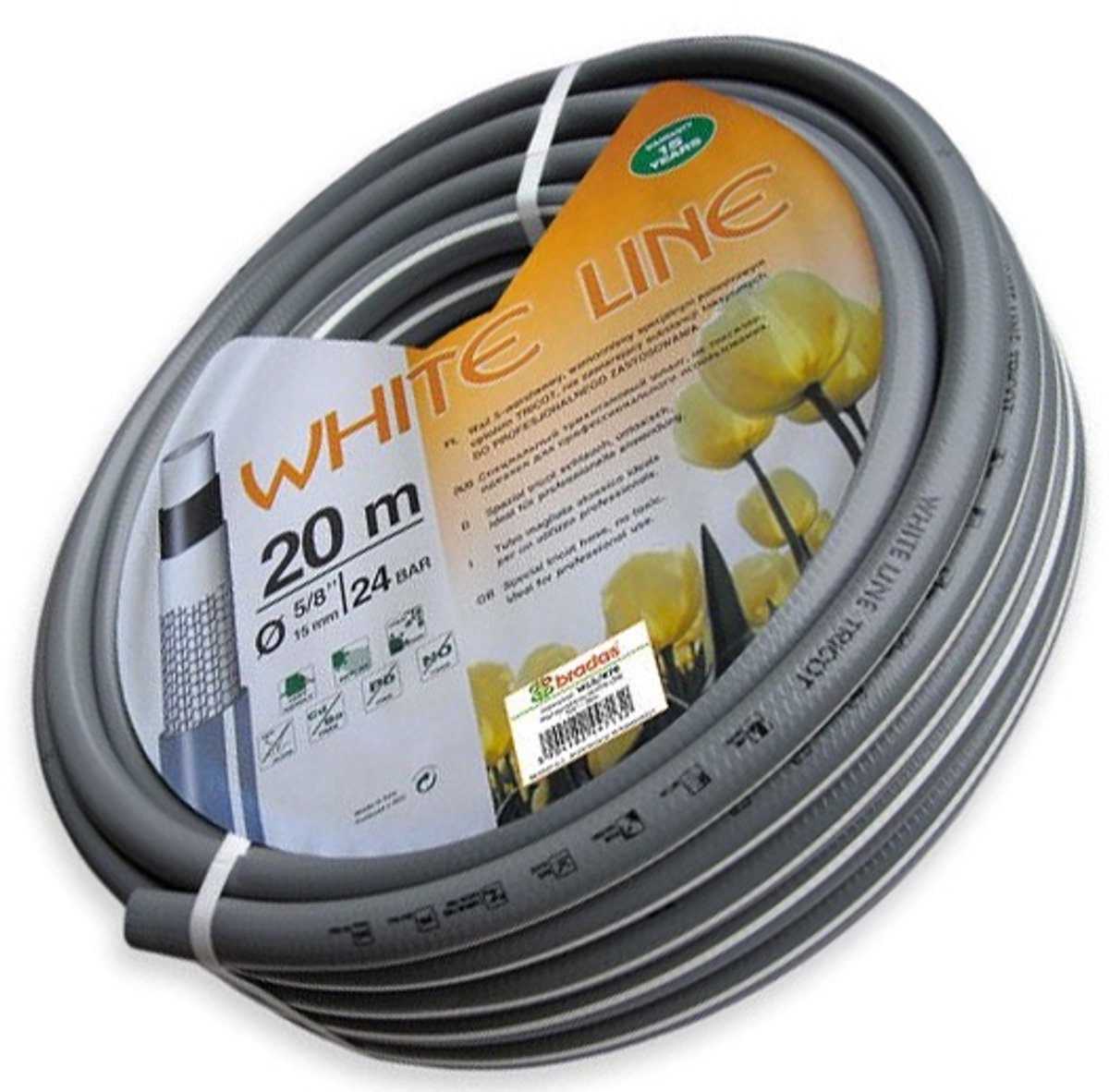 Versterkte Tuinslang 3/4 inch, 50m, 5 lagen - Wit