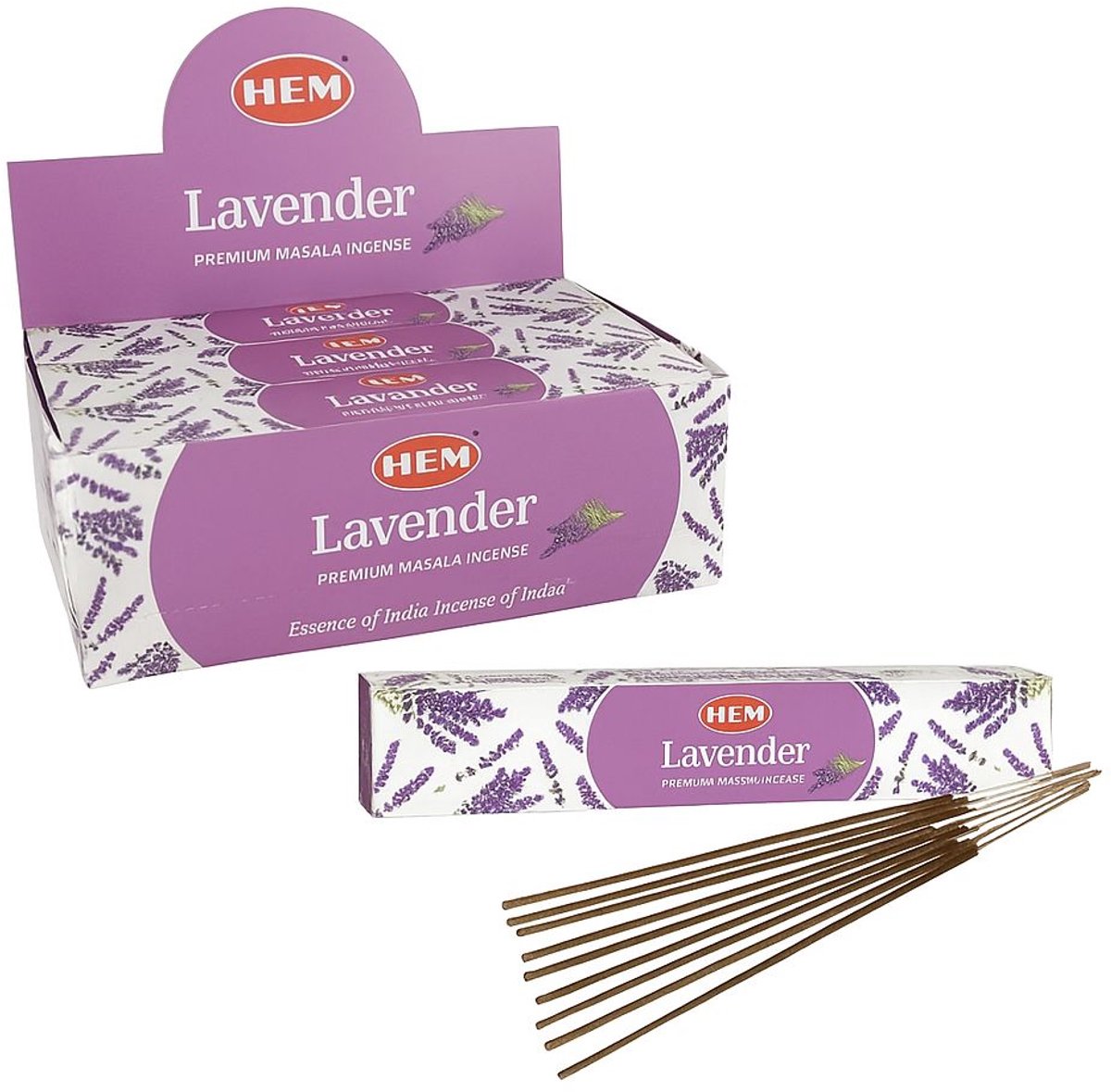 Green Tree Candle Hem - Premium - Wierook Stokjes - Incense Sticks - Lavender - Lavendel - Masala 12 pakjes a.15 gram Natuurlijk