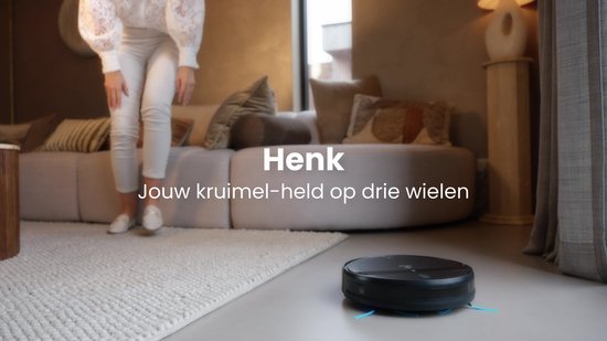 CleanWise Henk Robotstofzuiger – Nederlands Product – Voor Huisdieren – Met Dweilfunctie & Laadstation – Dweilrobot – 4500 Pa – HEPA 14 – Ultra dun 7,4 cm – App & Spraakbediening – Voor Huisdierharen, Harde Vloeren & Tapijt