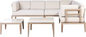 BELIANI RIMA III - Loungeset voor 6 - Zandbeige - Aluminium