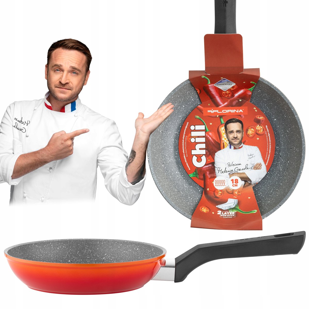 Florina Chili Aluminium Koekenpan 18cm - Anti-aanbaklaag