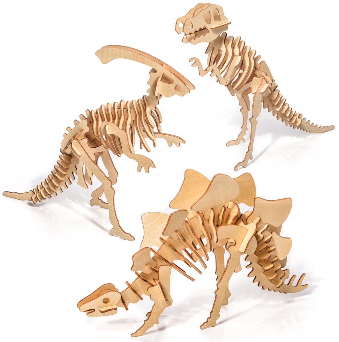 3D Houten Dinosaurus Puzzel Set - Cadeau voor Kinderen