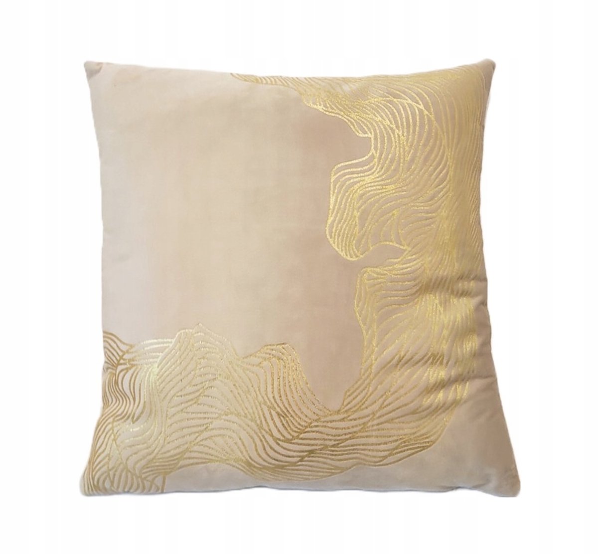 Decoratieve kussenhoezen 45x45 cm - Beige Velours Abstract