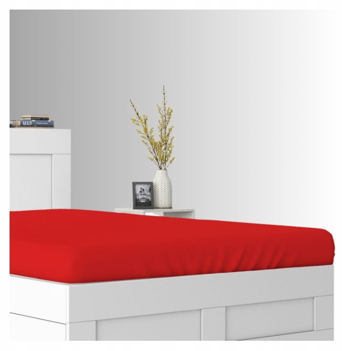 Frotee Hoeslaken 160x200cm Dik Rood - Product Neerlands