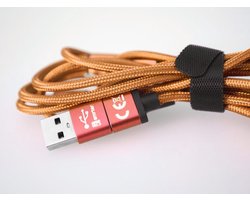 Smrter USB-laadkabel USB 2.0 Apple Lightning stekker, USB-A stekker, USB-C stekker, USB-micro-B stekker 1.20 m Oranje M