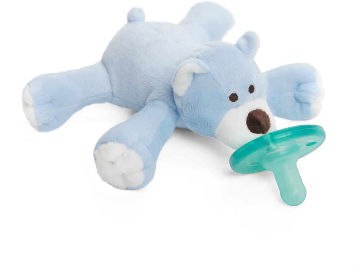 Wubbanub - Blauwe Beer - Speenknuffel / Knuffelspeen / Fopspeen met knuffel / De Wubbanub wordt geleverd in een verzegeld geschenkdoosje - Winnaar beste babyproduct in 2014