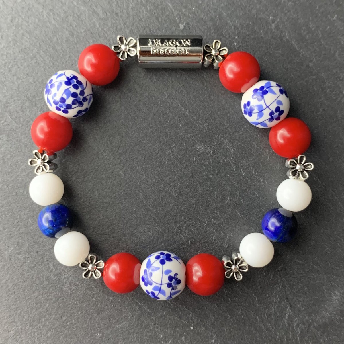 Dragon Bracelets Dames Armband - Nederlands - Delftsblauw - Rood - Wit - Blauw