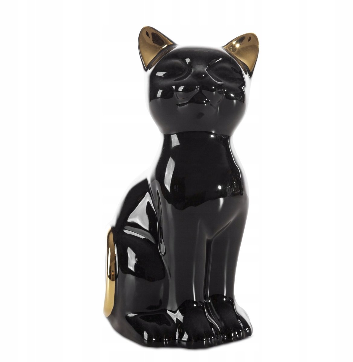 Decoratieve Kattenfiguur Zwart Keramiek 11x9x20 cm