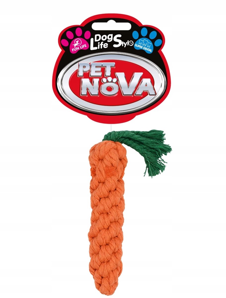 Pet Nova Katoen Wortel Speeltje voor Honden 15cm