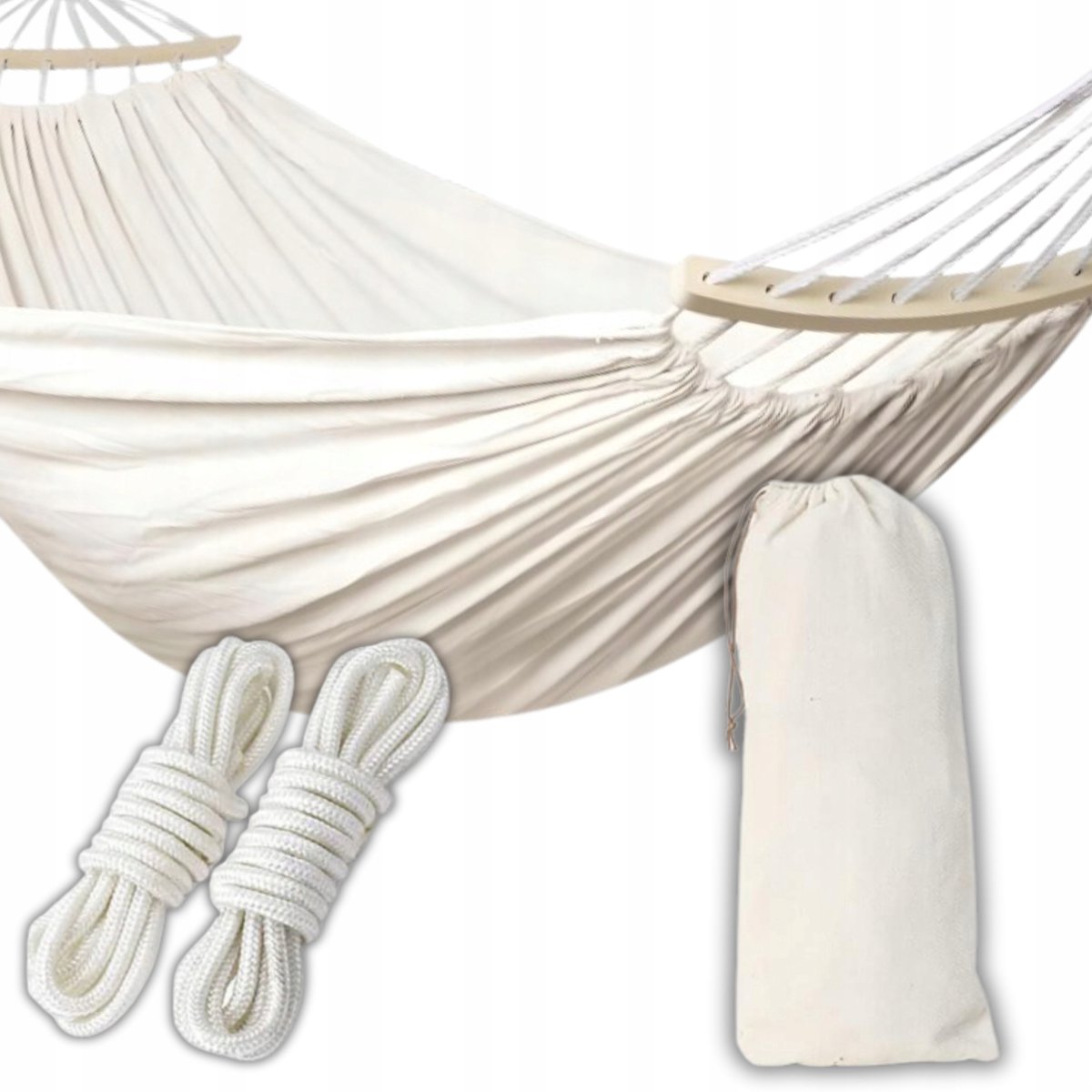 XXL Tweepersoonshangmat 250x150cm Beige - Sterk en Comfortabel
