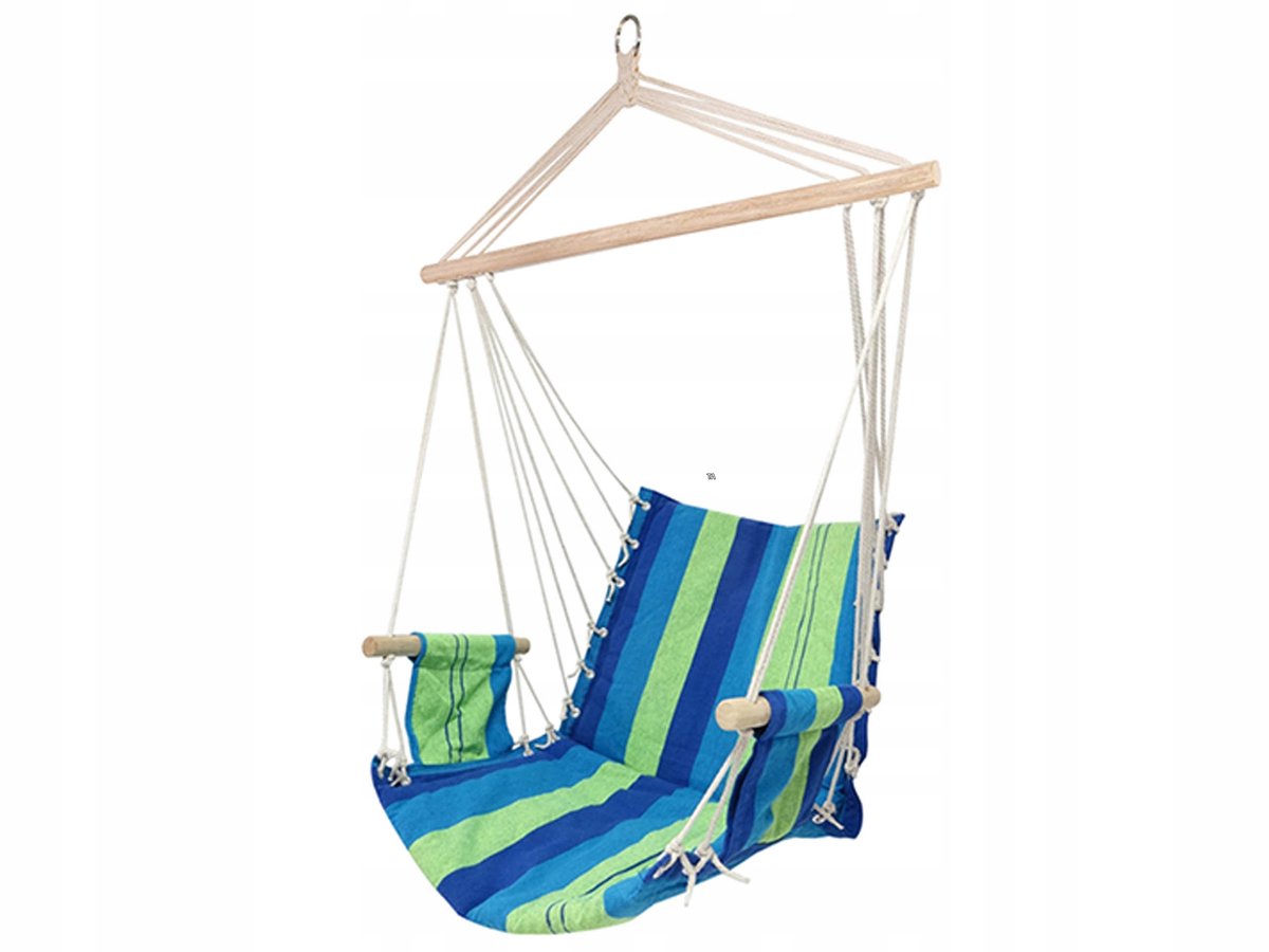 Comfortabele Hangstoel met Strepen - Blauw