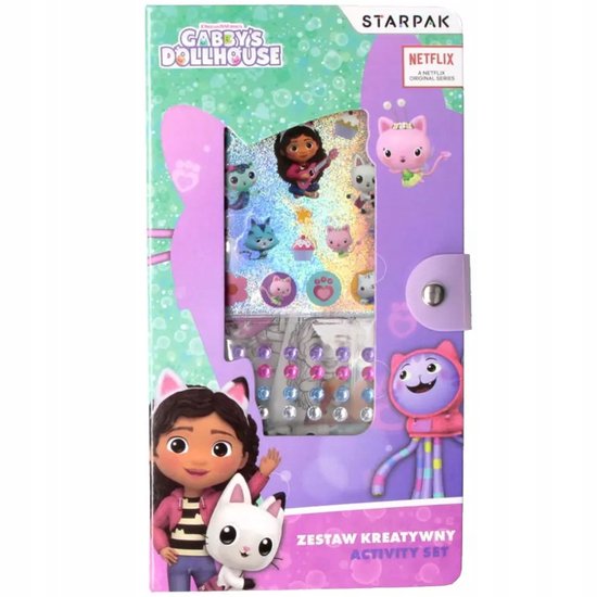 Kit de loisirs créatifs Maison de chat Gabby : Couleurs, Autocollants et diamants