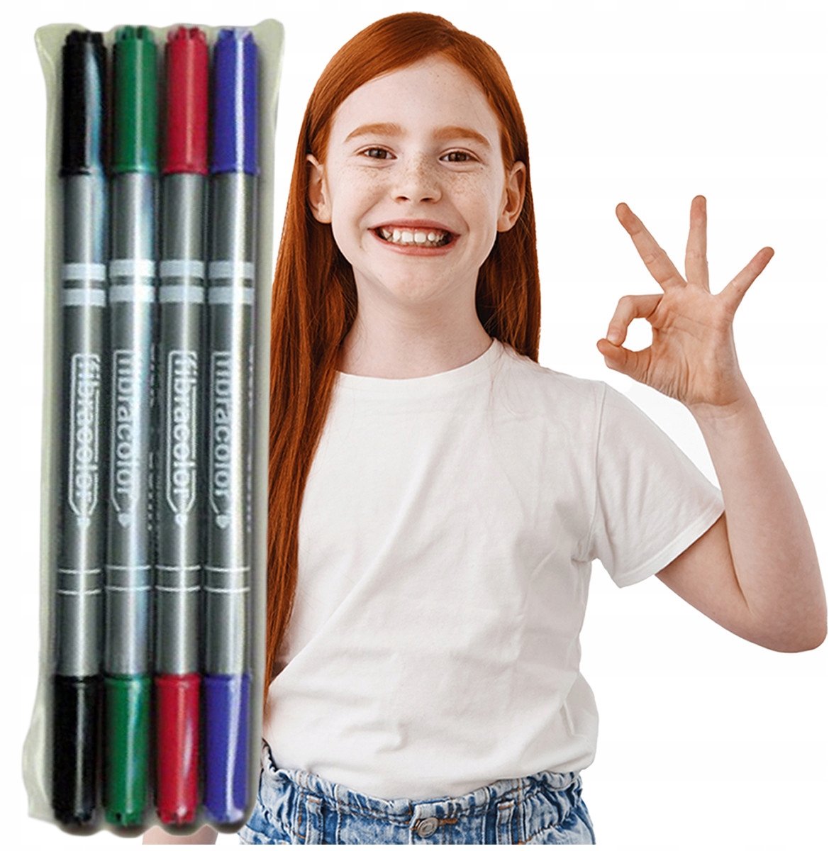 Fibracolor Dubbelzijdige Stiften 4 Stuks - Levendige Kleuren