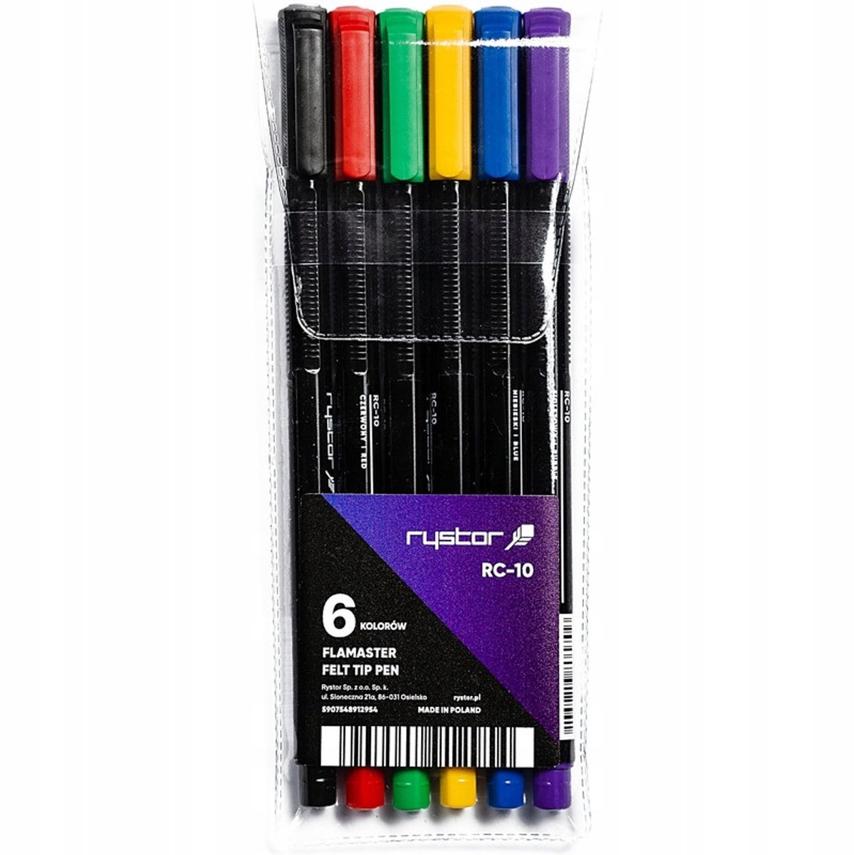 Rystor RC-10 Flamaster-set - 6 levendige kleuren