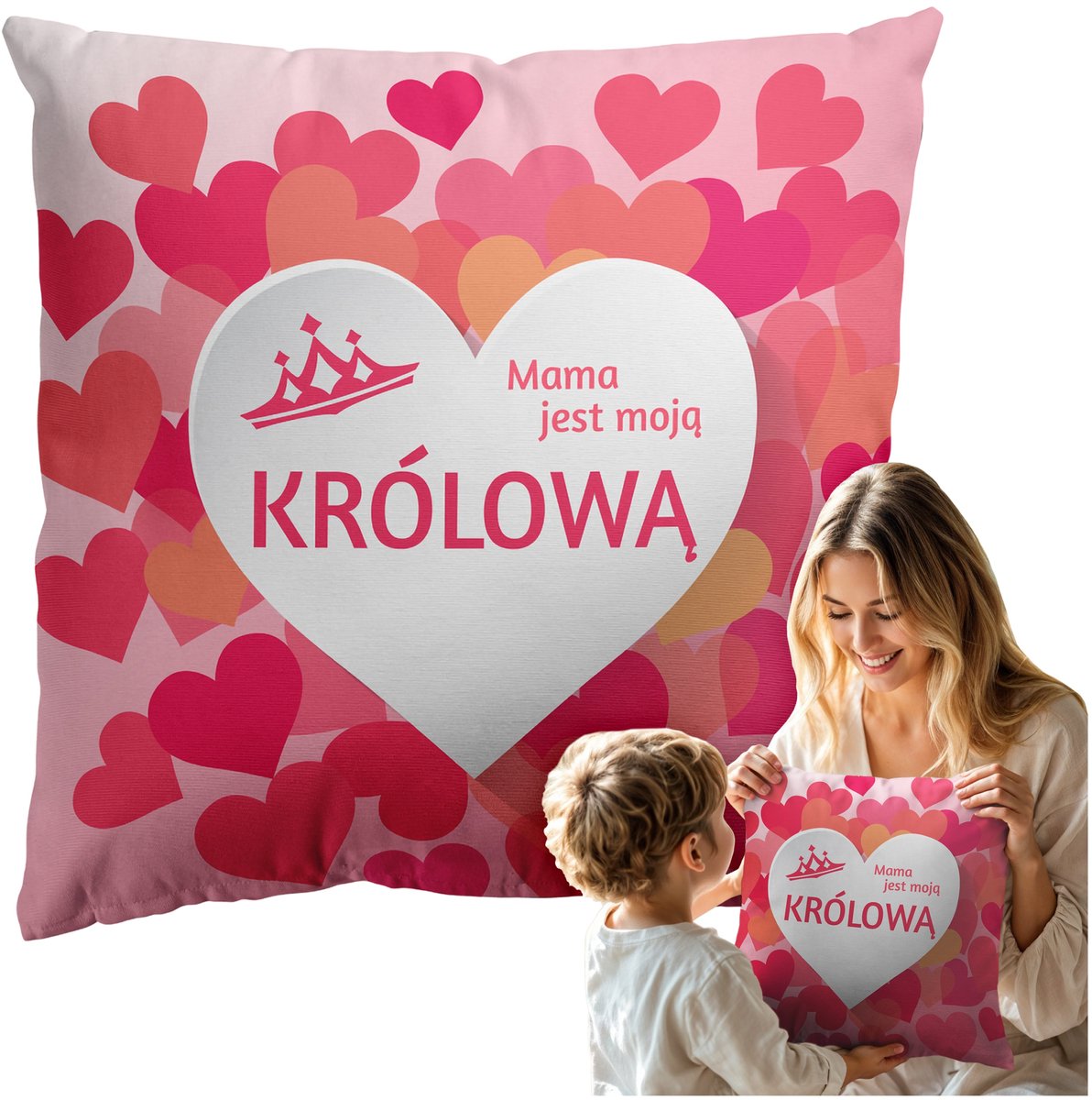 Kussenhoes 45x45cm 'Mama is mijn Koningin' - Cadeau voor Moederdag
