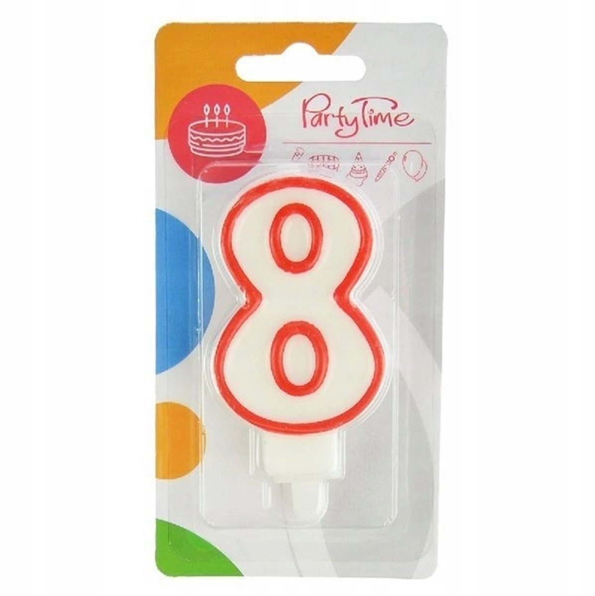 Verjaardagskaars Cijfer 8 Rood - Feestelijke Decoratie