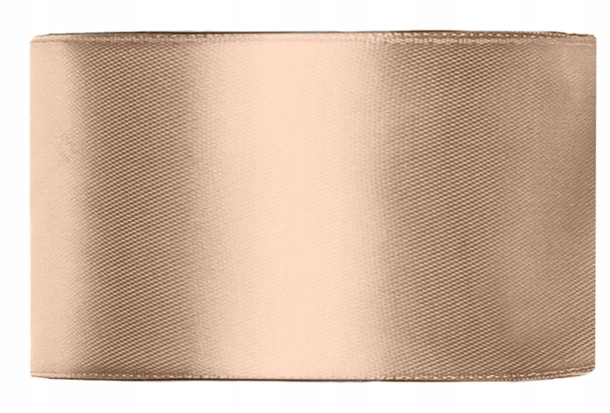 Satijnen Lint 50mm x 25m - Beige/Perzik