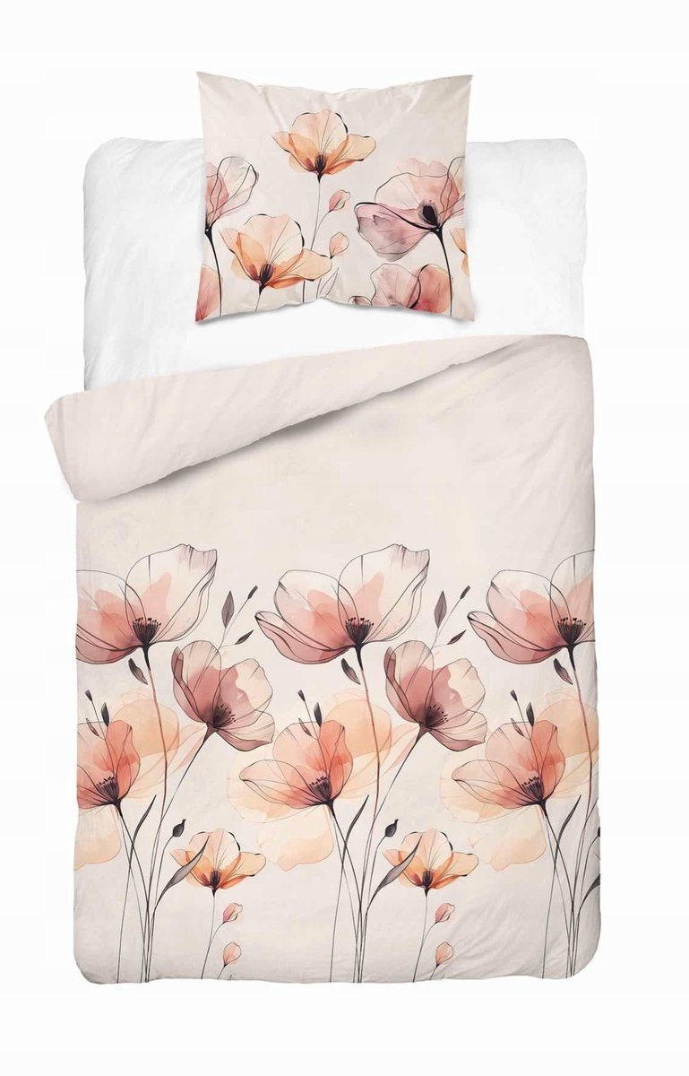 Satijnen Dekbedovertrek 140x200 Jas Rose Bloemen - Zacht & geschikt