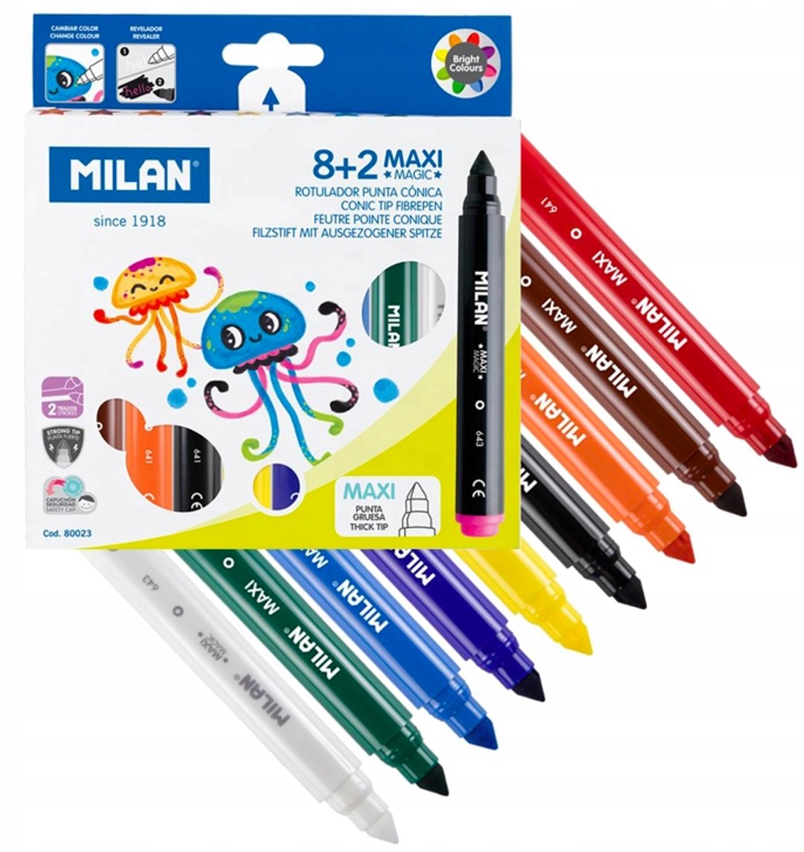 Milan Maxi Magic Dikke Stiften: 10 Kleuren met Kleurverandering