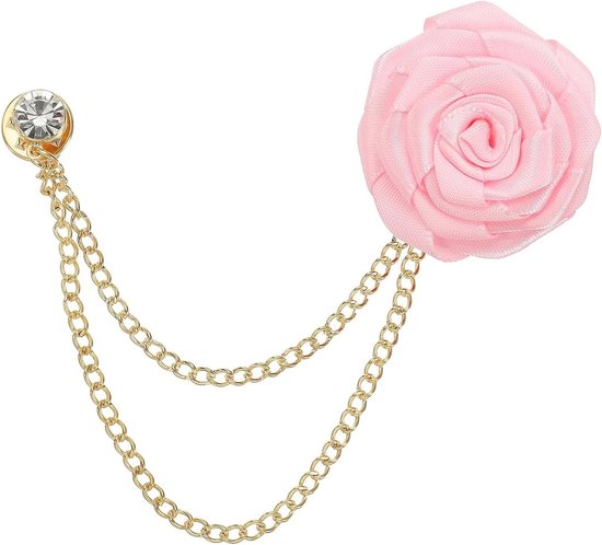 QUARKZMAN 8 roze broches voor bruidegom bruidegom, 5 x 8 cm, voor