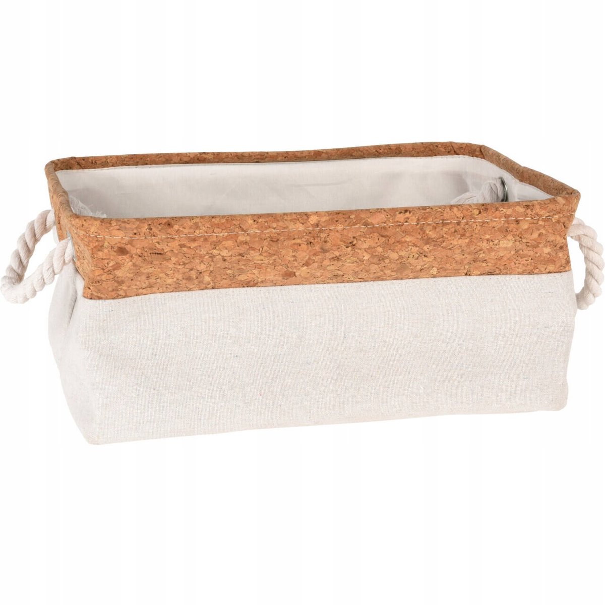 Textiel Opbergmand met Handvatten - Beige, 36x25x17 cm