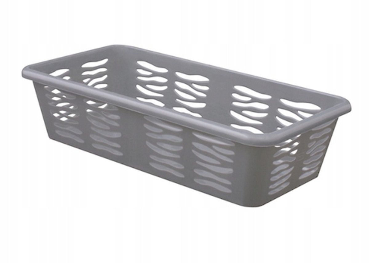 Grijze Plastic Opbergmand - Compact en Decoratief
