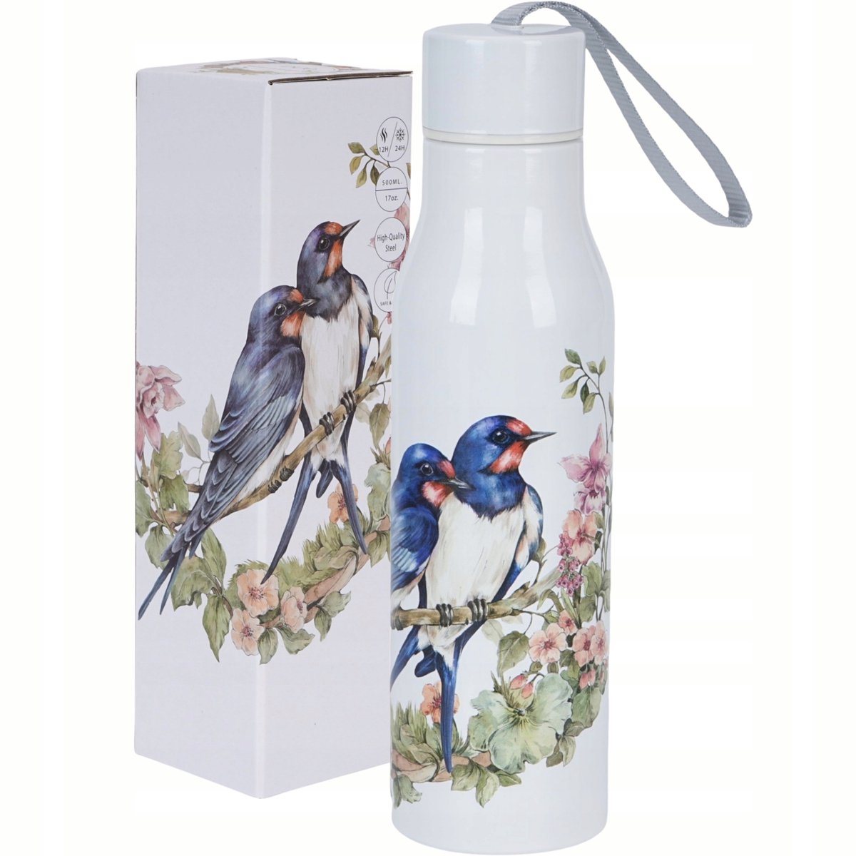 RVS Thermosfles 500ml - Vogelwereld Zwaluwen