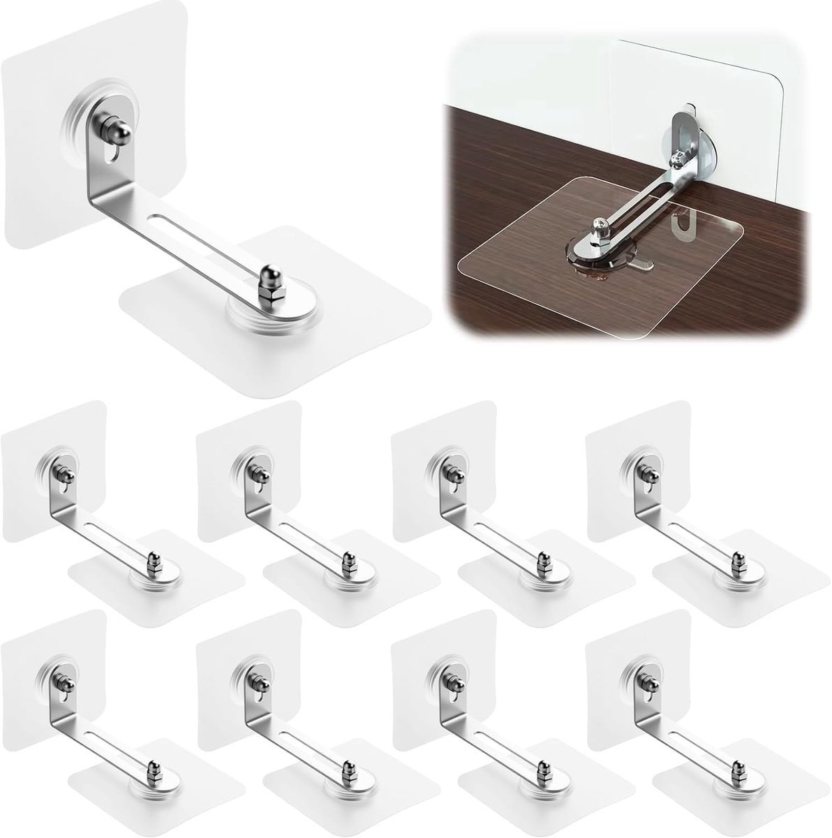Kantelbeveiliging meubels zonder boren - Set van 8 - Meubels kantelbeveiliging - Anti-kantelhouder voor tv-kasten