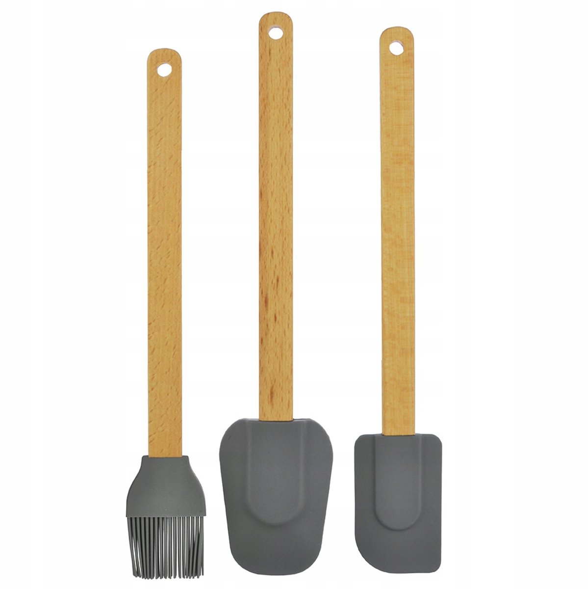 Siliconen Keukengerei Set - Spatel, Kwast & Lepel (3 Stuks)