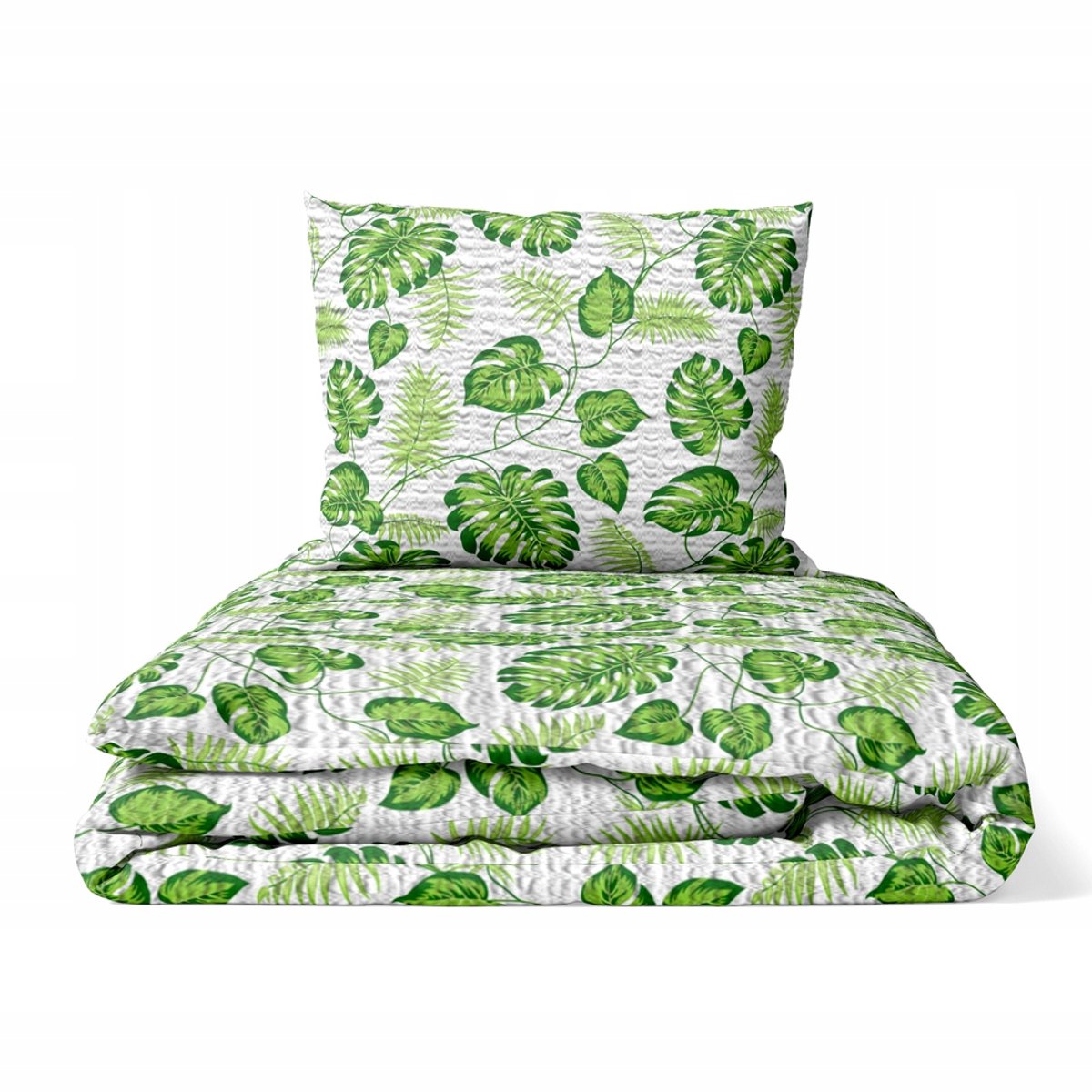 Kora Beddengoed Set 160x200cm + 2x 70x80cm - Groene Palmbladeren