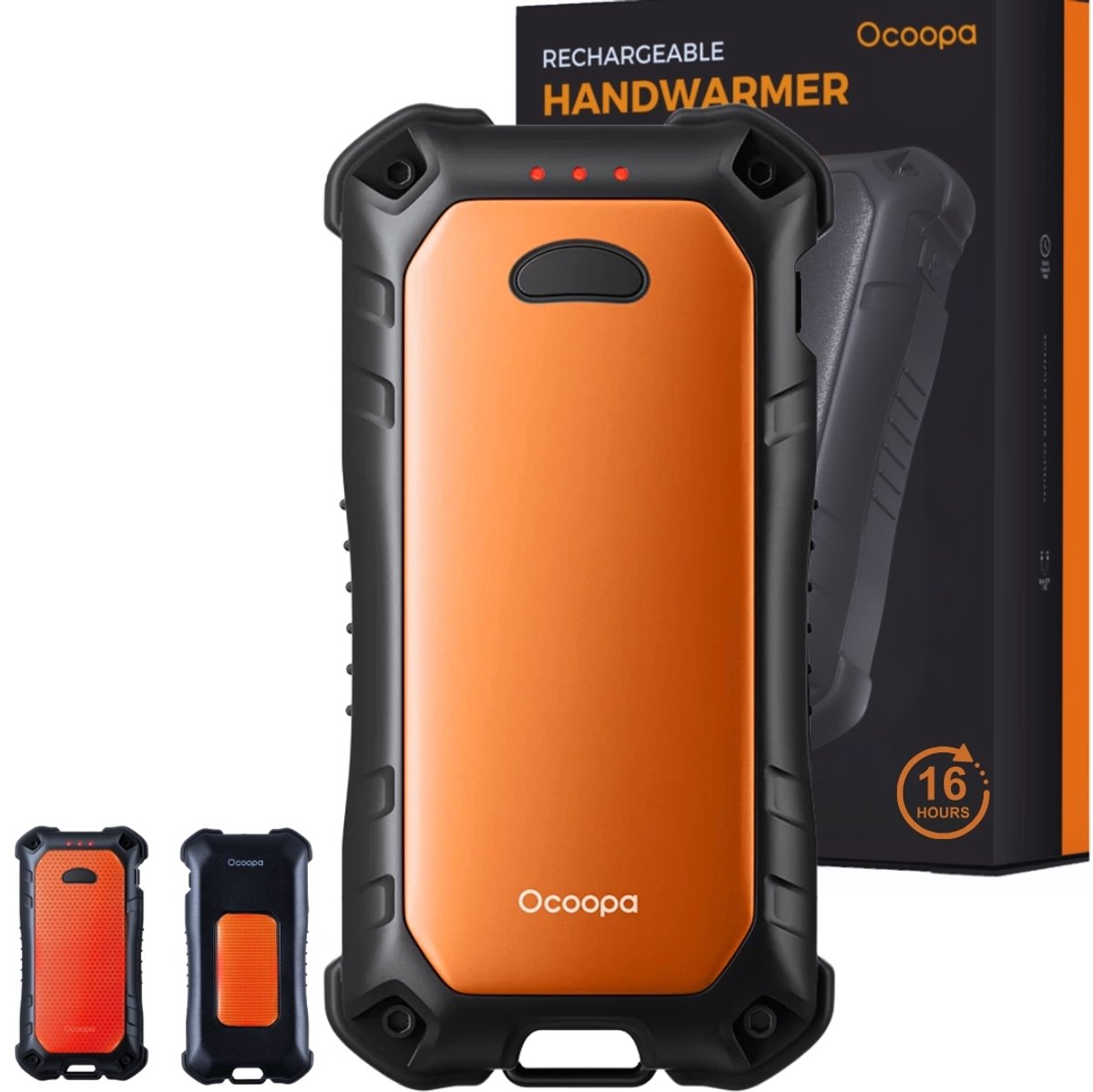 Ocoopa® XTR 3-in-1 Handwarmer Oplaadbaar – Elektrische Handwarmers met Powerbank & Zaklamp – Voor Outdoor & Noodsituaties – 10.000 mAh – IP56