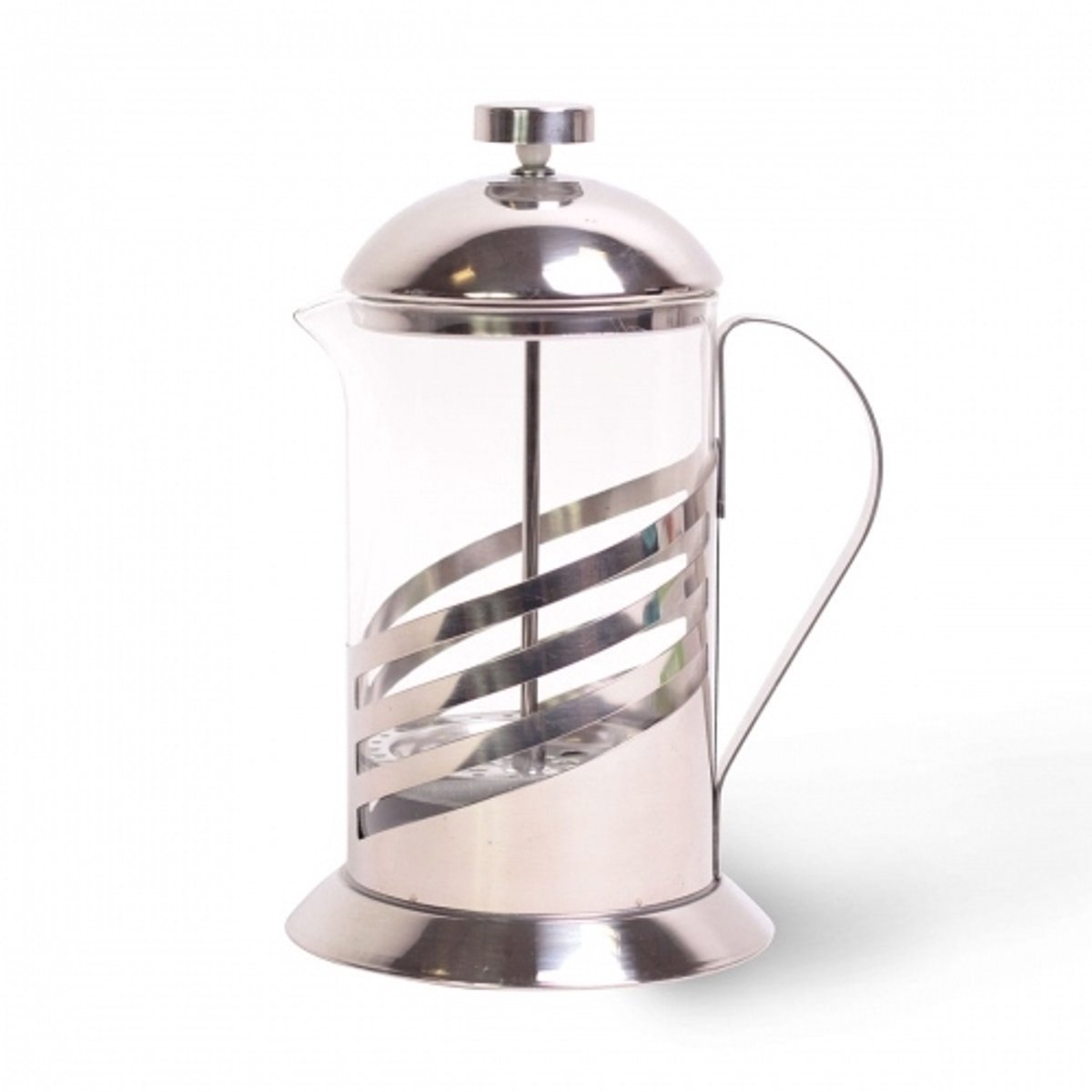 Glazen koffie- en theepot met filter 350 ml - roestvrij staal