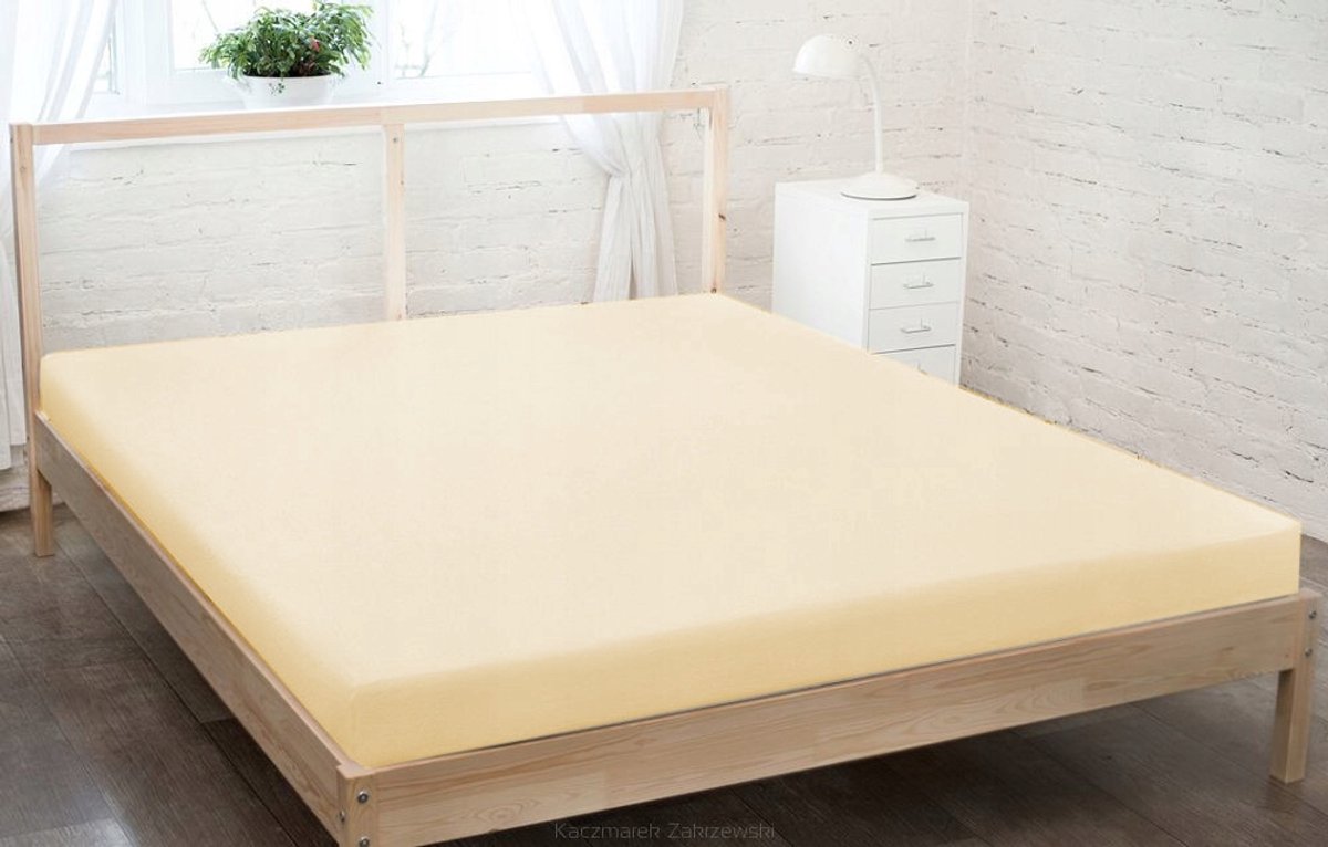 Jersey laken met elastiek 160x200 cm lichtbeige