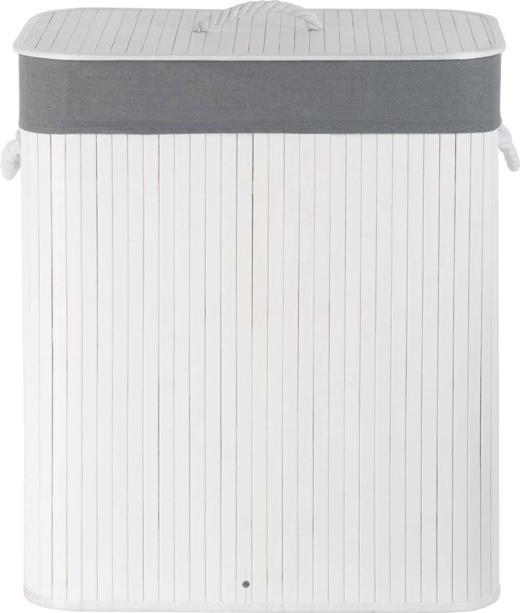 Witte Bamboe Wastafel 104L met Linnen Voering