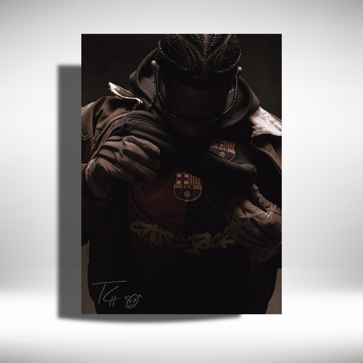 Luxe poster Travis Scott - FC Barcelona - Metalen Poster 30x40cm Zwart