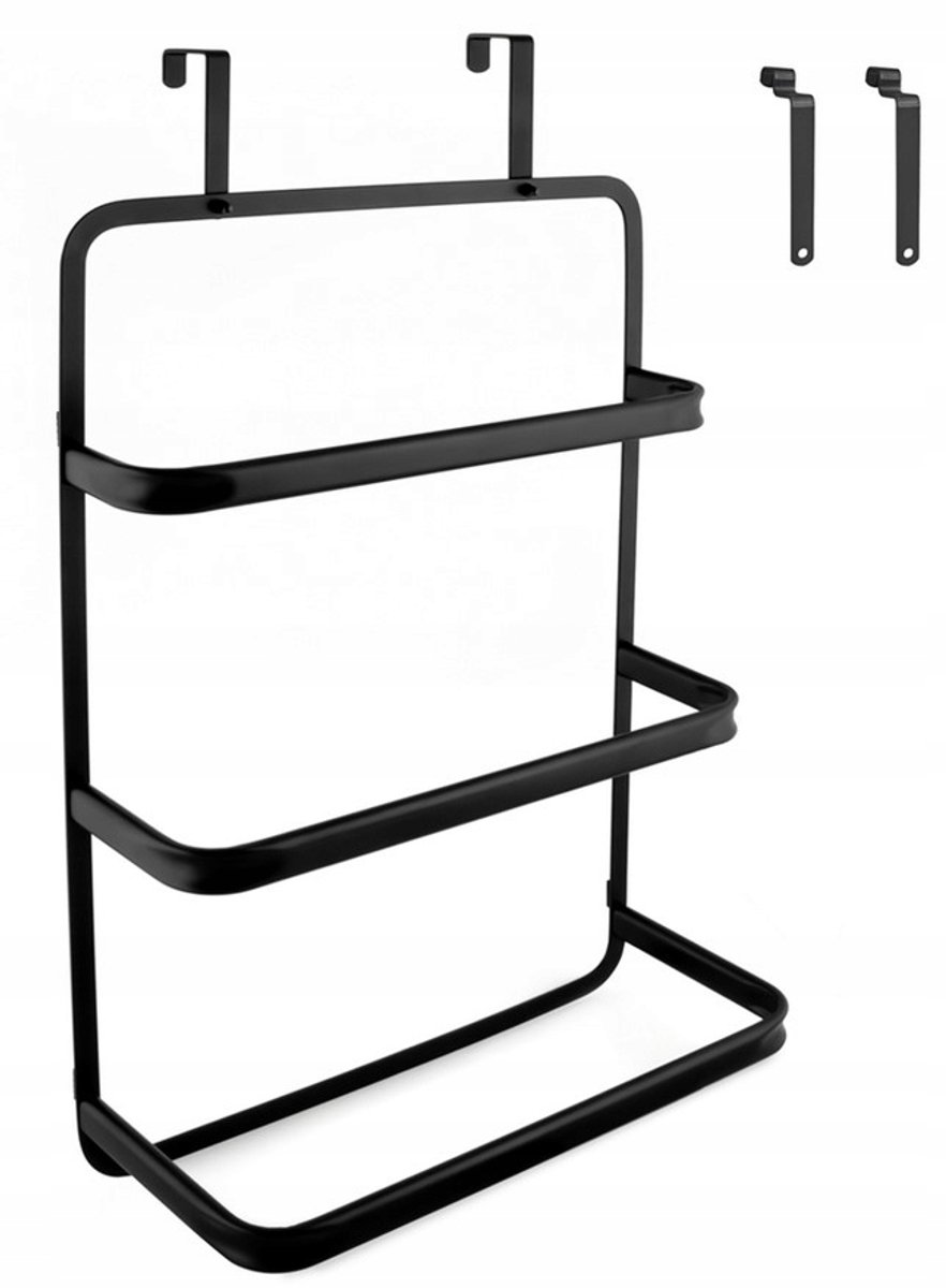 Deurhanger Zwart Mat - 3 Haken - Metaal