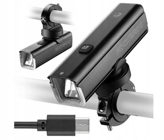 Rockbros Fietslamp LED 1000lm Zwart - 2x Stuks — afbeelding 3