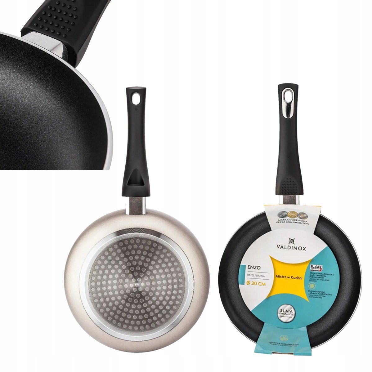 Valdinox Enzo Pan 20cm - Antiaanbaklaag, Inductie & Gas