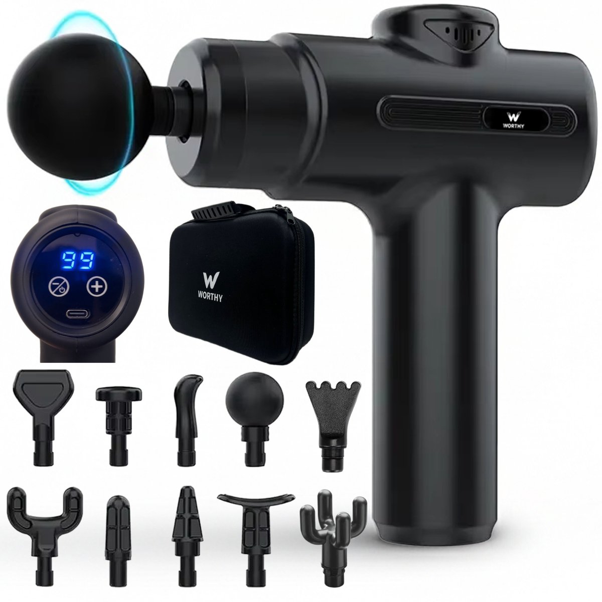 Worthy Massage Gun - Massage Gun (EAN: 8721325477477) - Worthy - €34,95