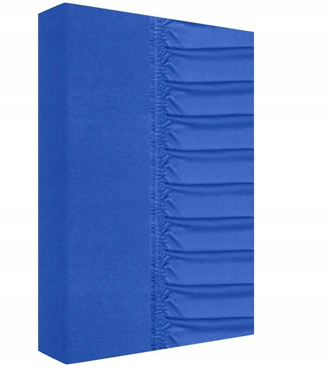 Jersey hoeslaken met elastiek 140x200 cm - Koudblauw