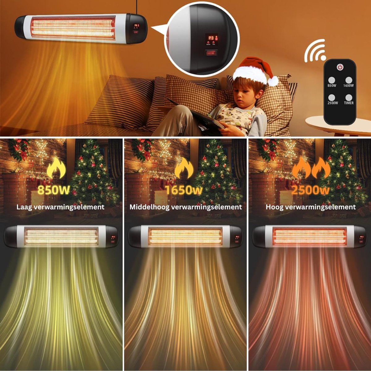 DailySupplies® Elektrische Kachel - Heater - Terrasverwarmers – foto 2