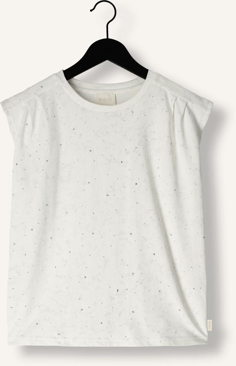 Ai&Ko Lucia Strass Co 112 G Tops & T-shirts Meisjes - Shirt - Gebroken wit - Maat 152