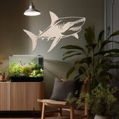 Requin se prélassant – décoration murale – Découpe laser – Contreplaqué de bouleau – 60 x 37 cm – Décoration murale moderne