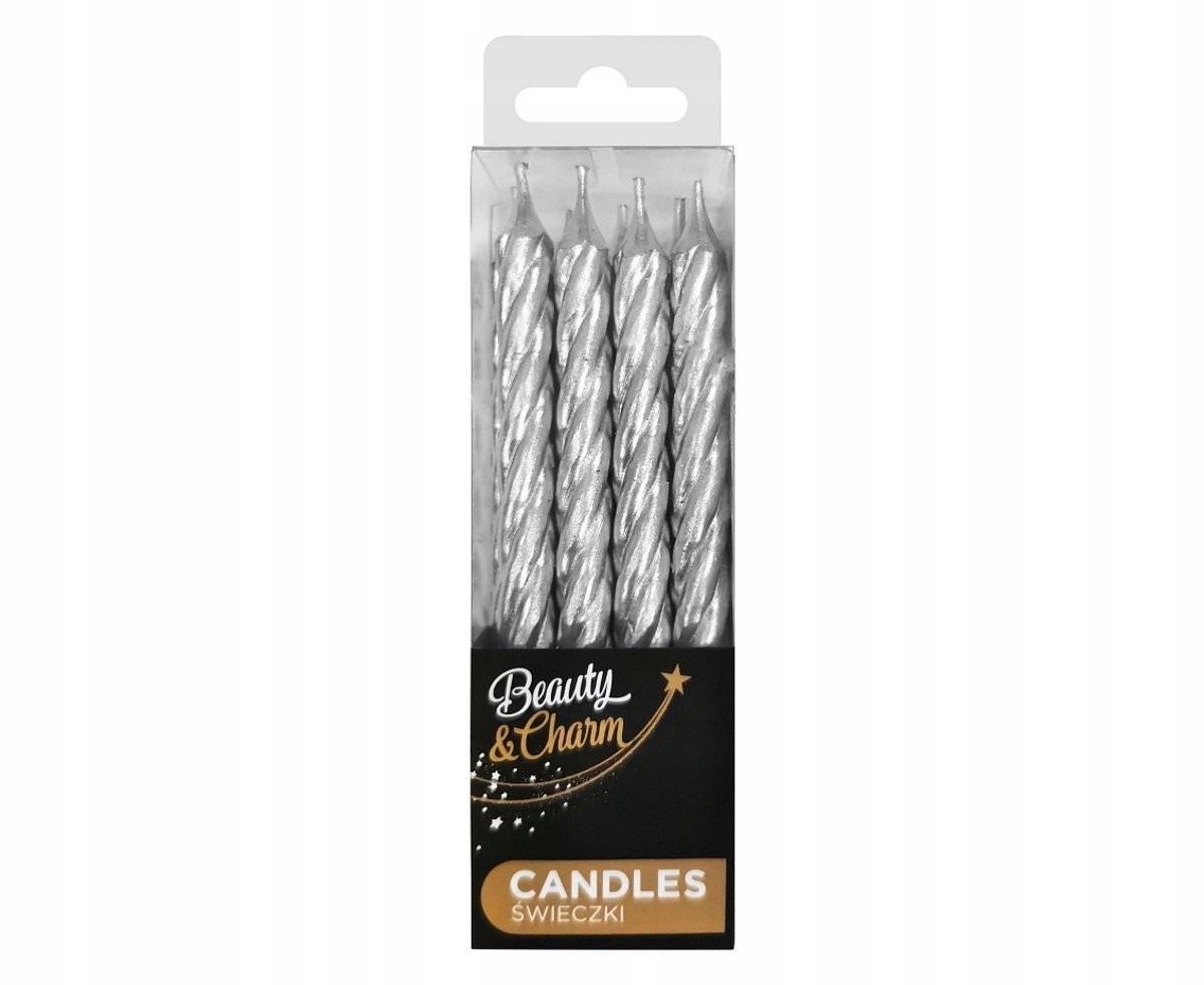 Godan Verjaardag Kaarsen Zilver 8 cm - 12 Stuks