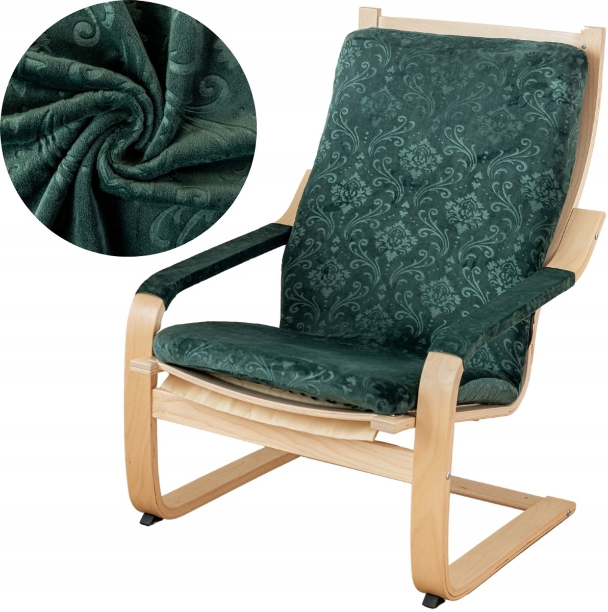 Luxe Velours Fauteuilhoes Finka Groen - Oeko-Tex Gecertificeerd